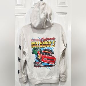 Hollister white racecar hoodie pullover men's size Medium